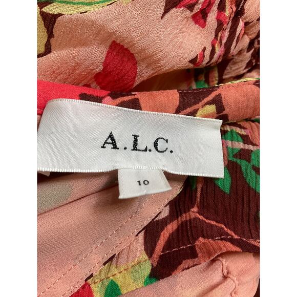 Alc Ltd 'Ellie' Pink Silk Midi Dress Size 10 - Picture 4 of 5